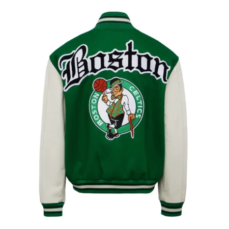 Elbarbashat BOSTON CELTICS WOOL & LEATHER VARSITY JACKET