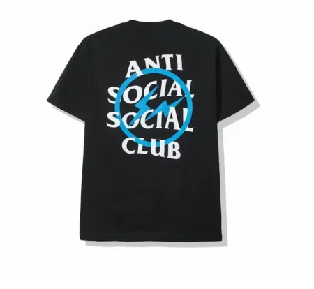 Elbarbashat Anti Social Social Club x Fragment Blue Bolt Tee (FW19) Black
