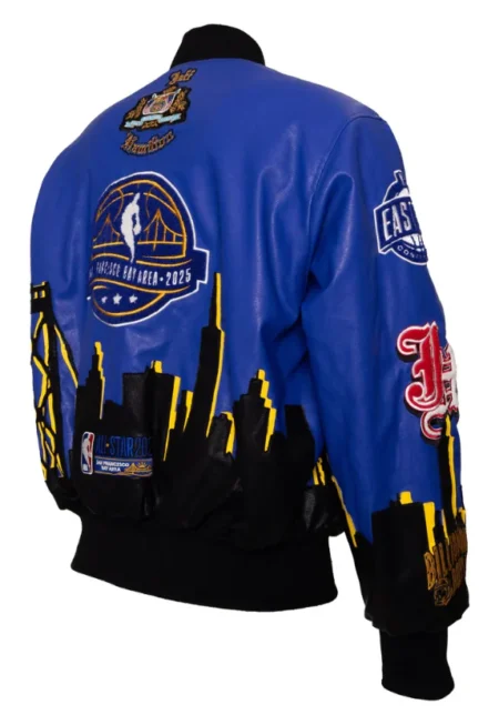 Elbarbashat Billionaire Boys Club X Jeff Hamilton 2025 NBA All-Star San Francisco Bay Area Vegan Leather Bomber Jacket Reversible